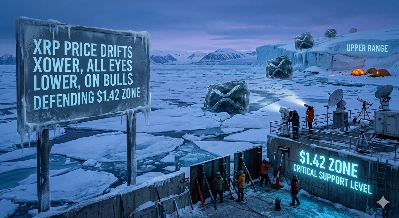 XRP kaina smunka žemyn, buliai gina 1,42 USD zoną